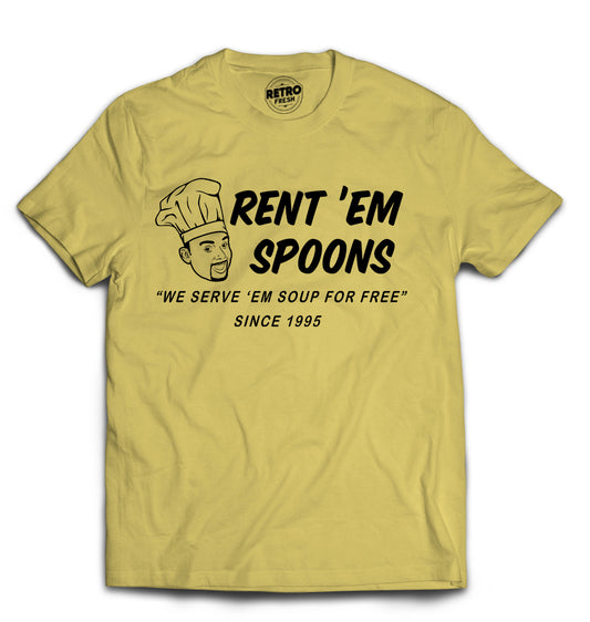 Rent Em' Spoons Tee Yellow